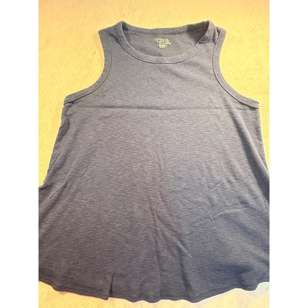 Time and Tru Womens XL Navy Blue Sleeveless Tank Top Crew Neck TT2100009297H